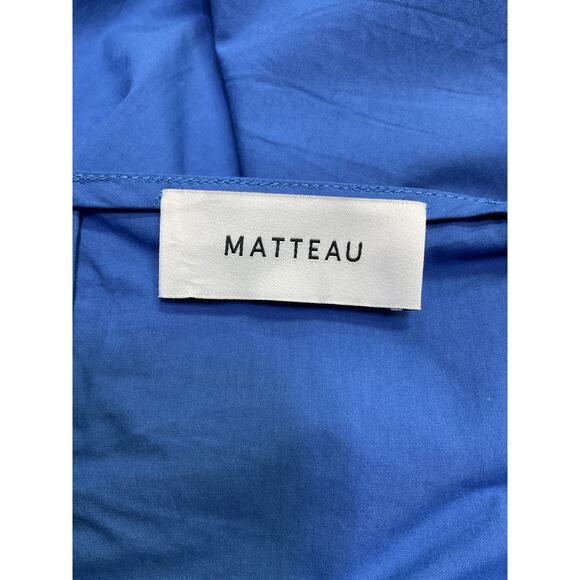 Matteau Organic Blue Cotton-Poplin Mini Dress Size 4 - Picture 3 of 4